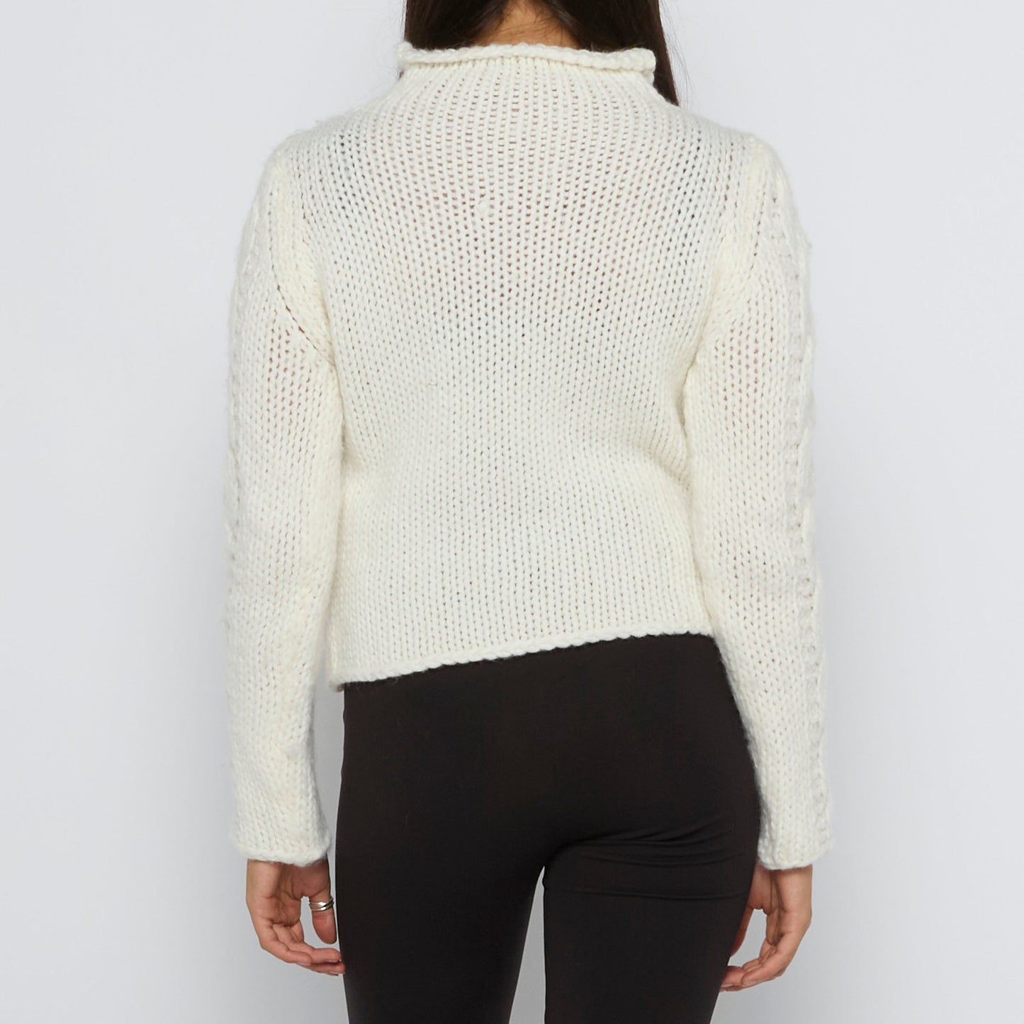 Turtleneck Cable Knit Sweater - UK 8