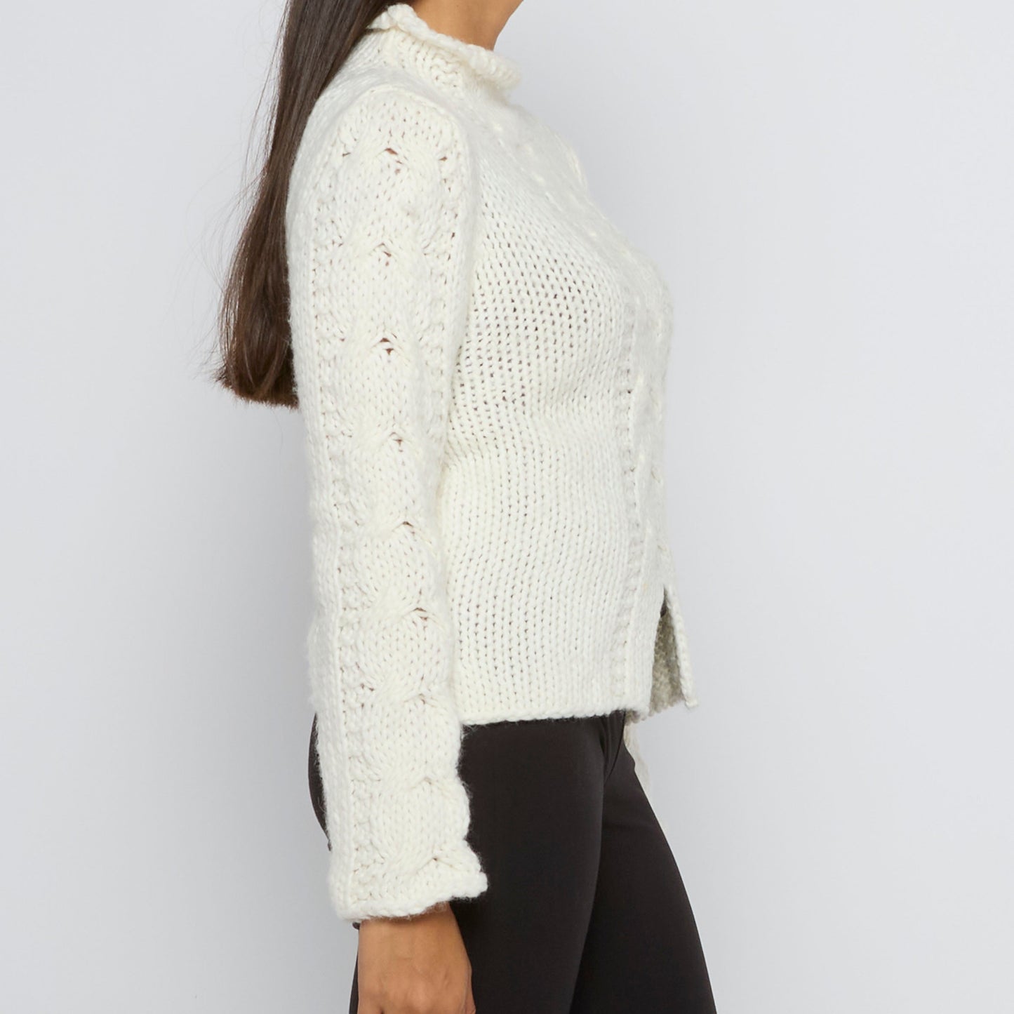 Turtleneck Cable Knit Sweater - UK 8