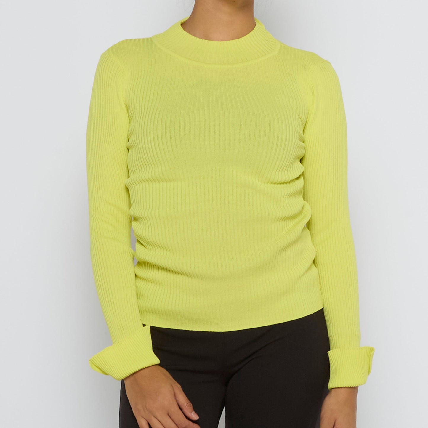 Ribbed Long-Sleave Knitted Top - UK 8