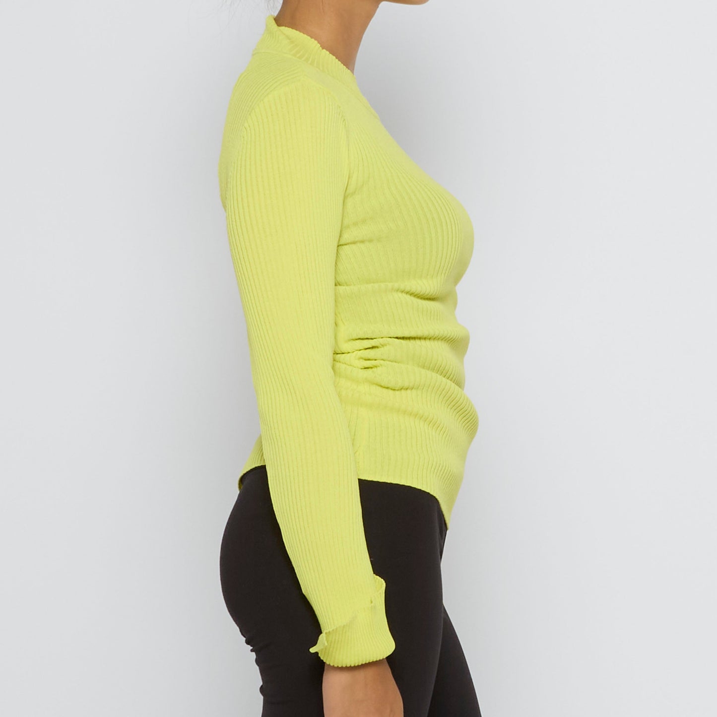 Rib Knitted Turtleneck Top - UK 8