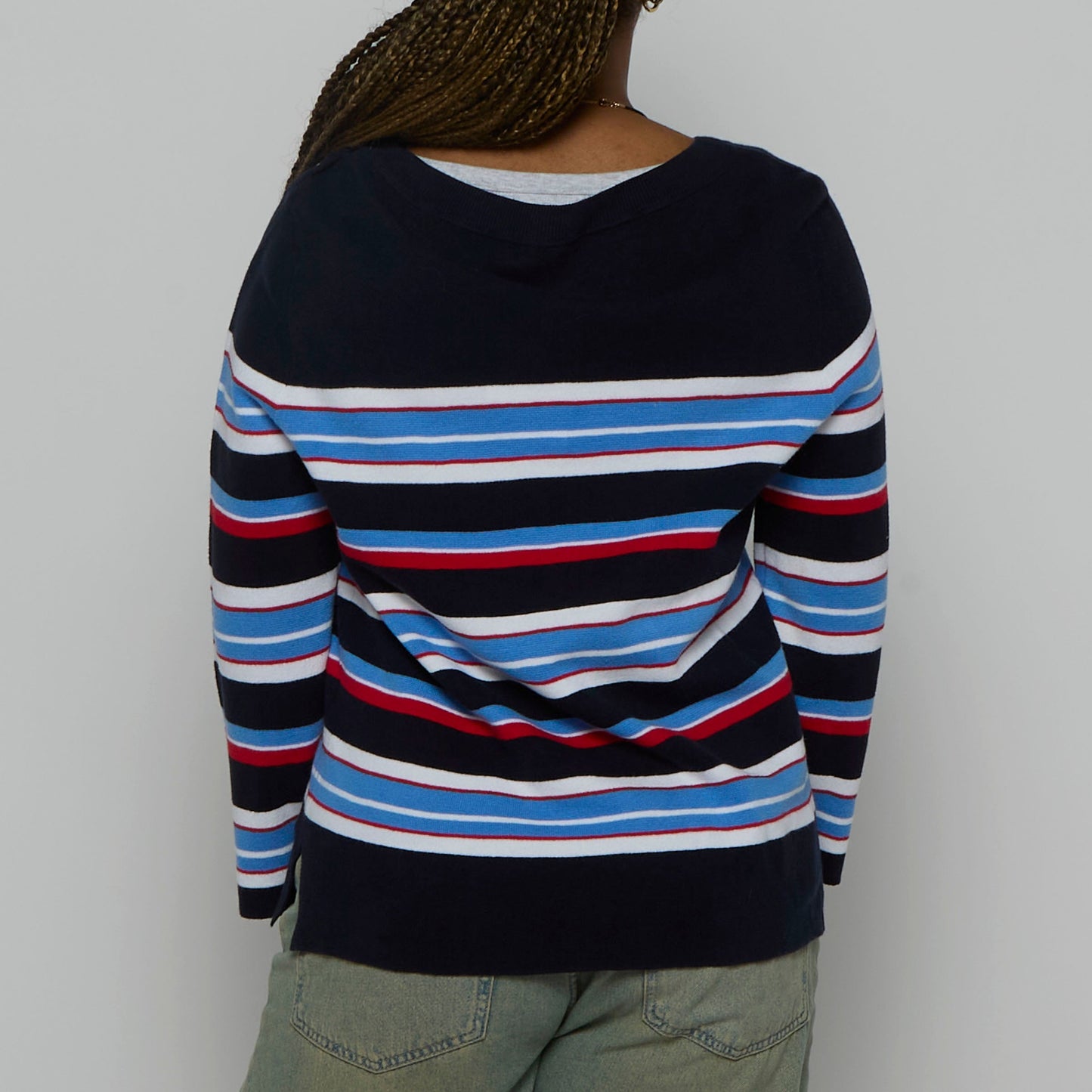 Tommy Hilfiger Stripe Round Neck Jumper - L