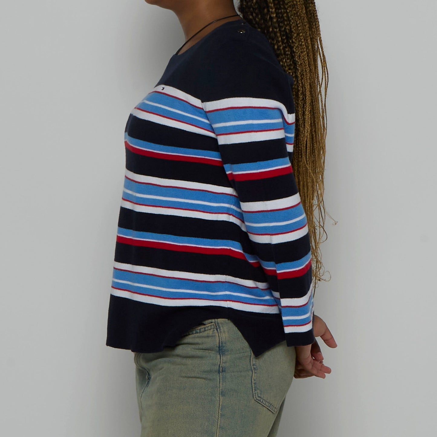 Tommy Hilfiger Stripe Round Neck Jumper - L