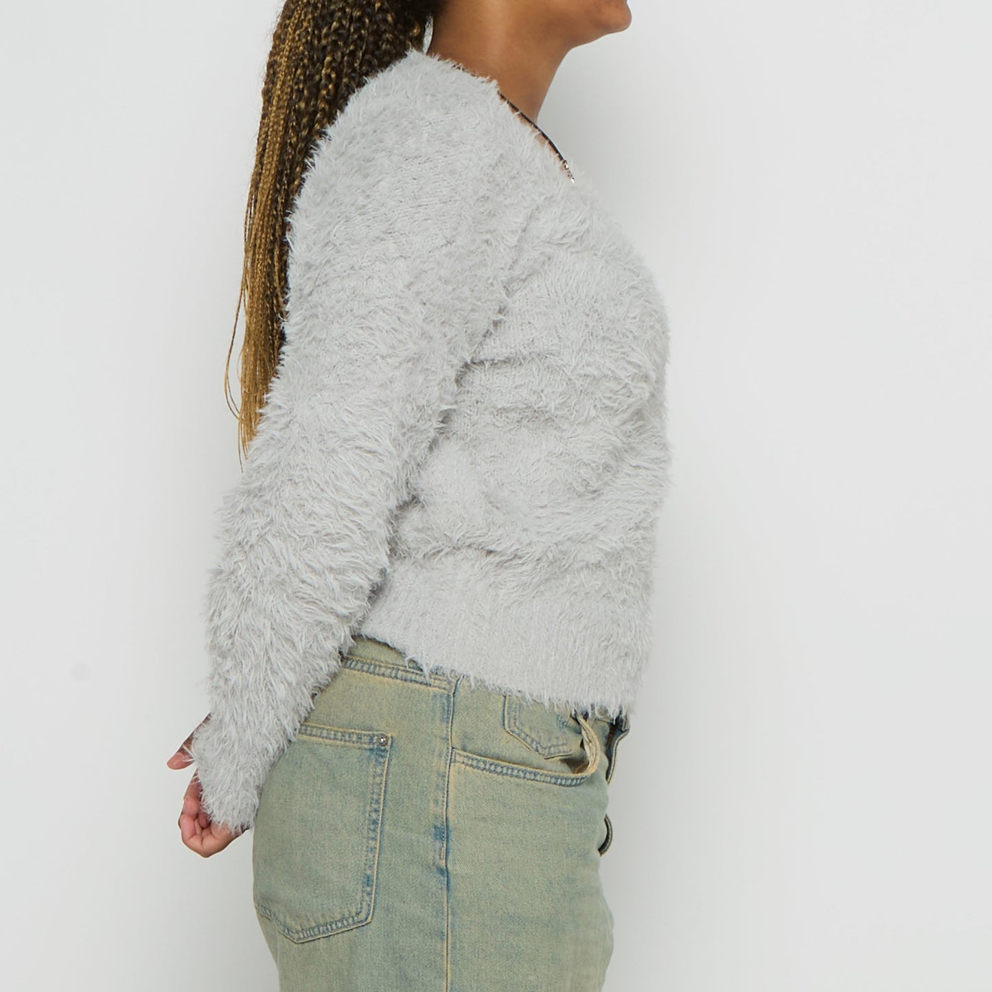 Fluffy Round Neck Jumper - M