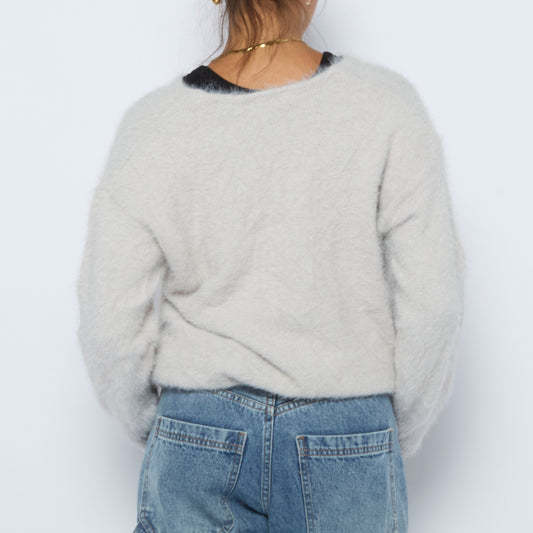 Fluffy Round Neck Jumper - M