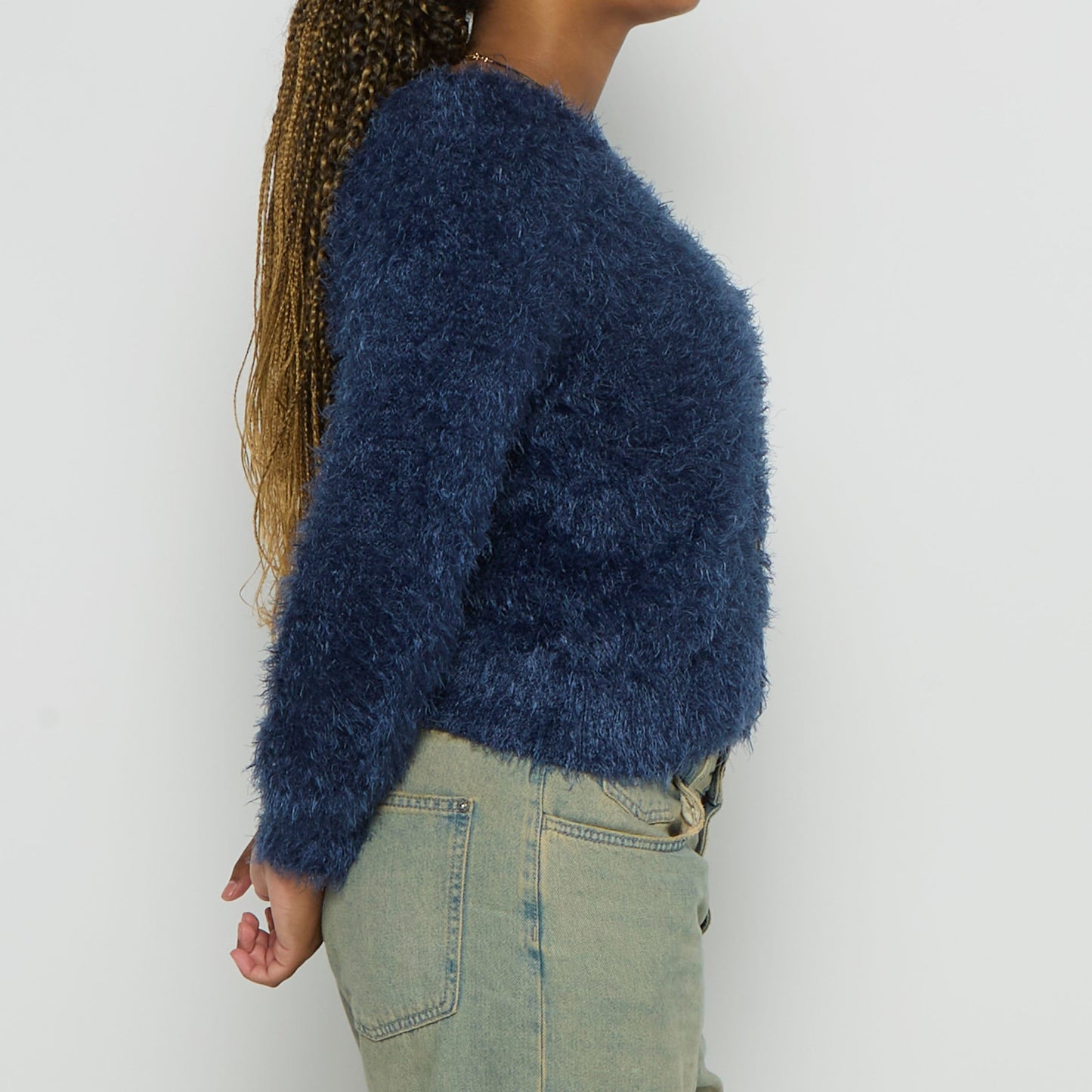 V-Neck Fluffy Cardy - M