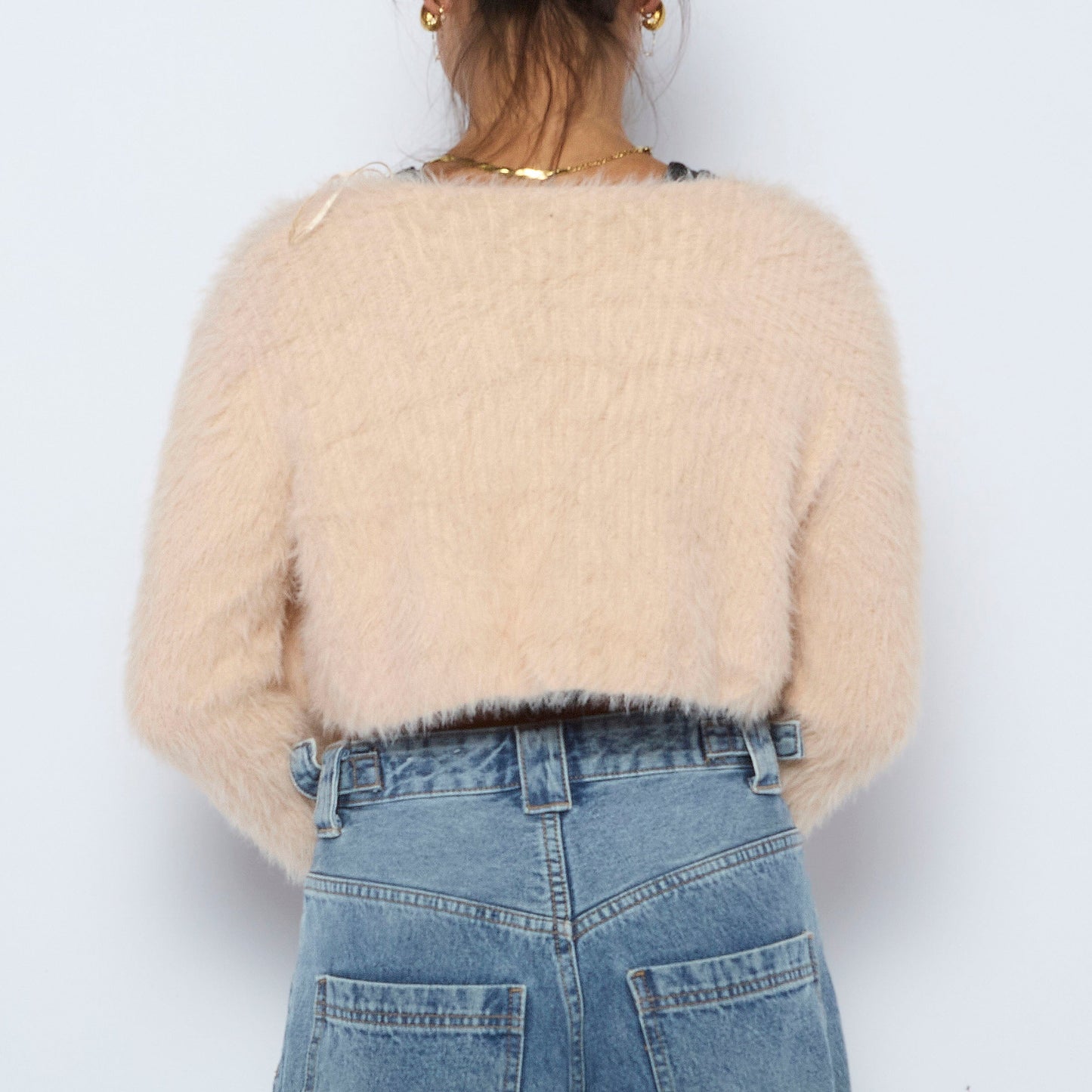 Zara Cropped Fluffy Cardigan - S