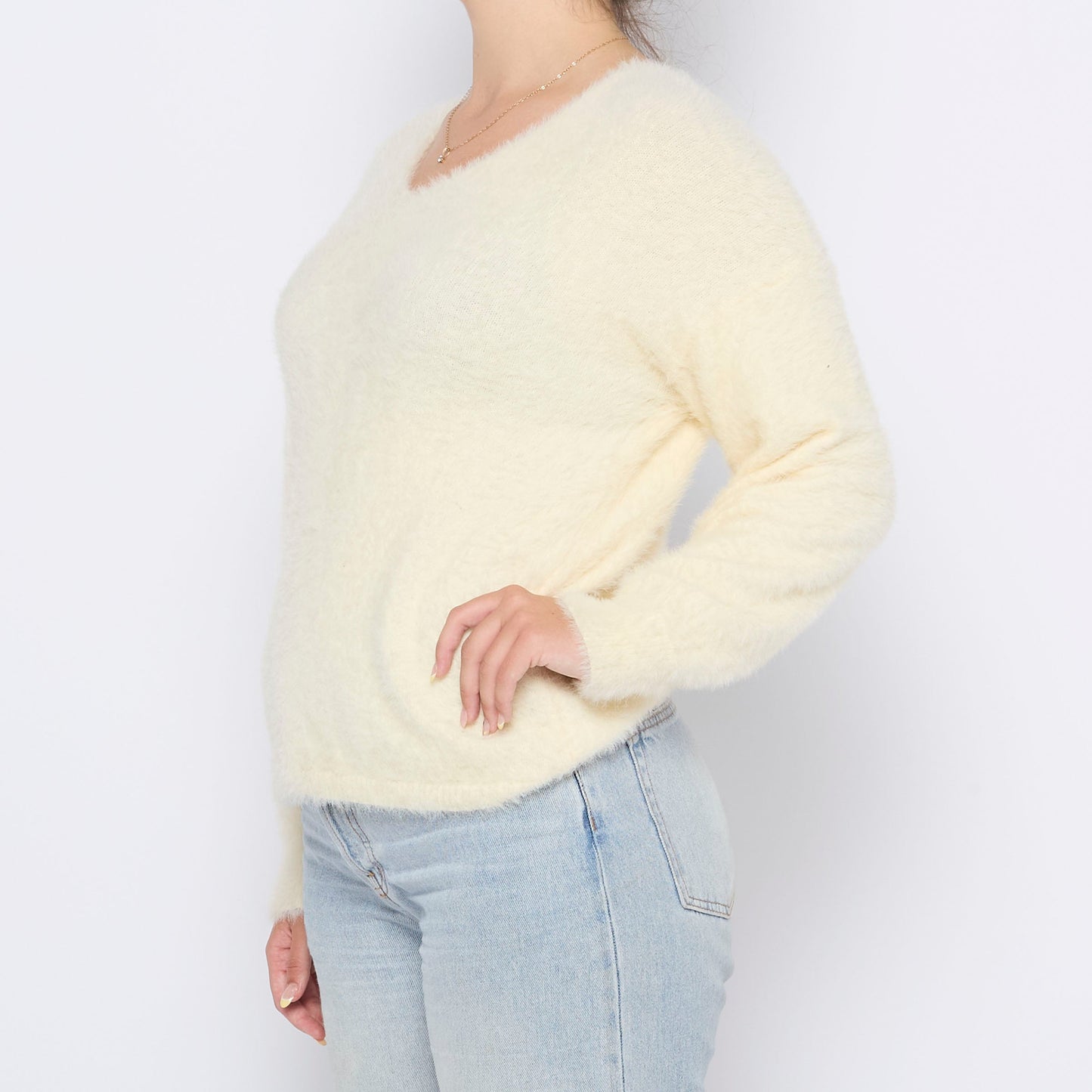 Fluffy Crew Neck Jumper - XL