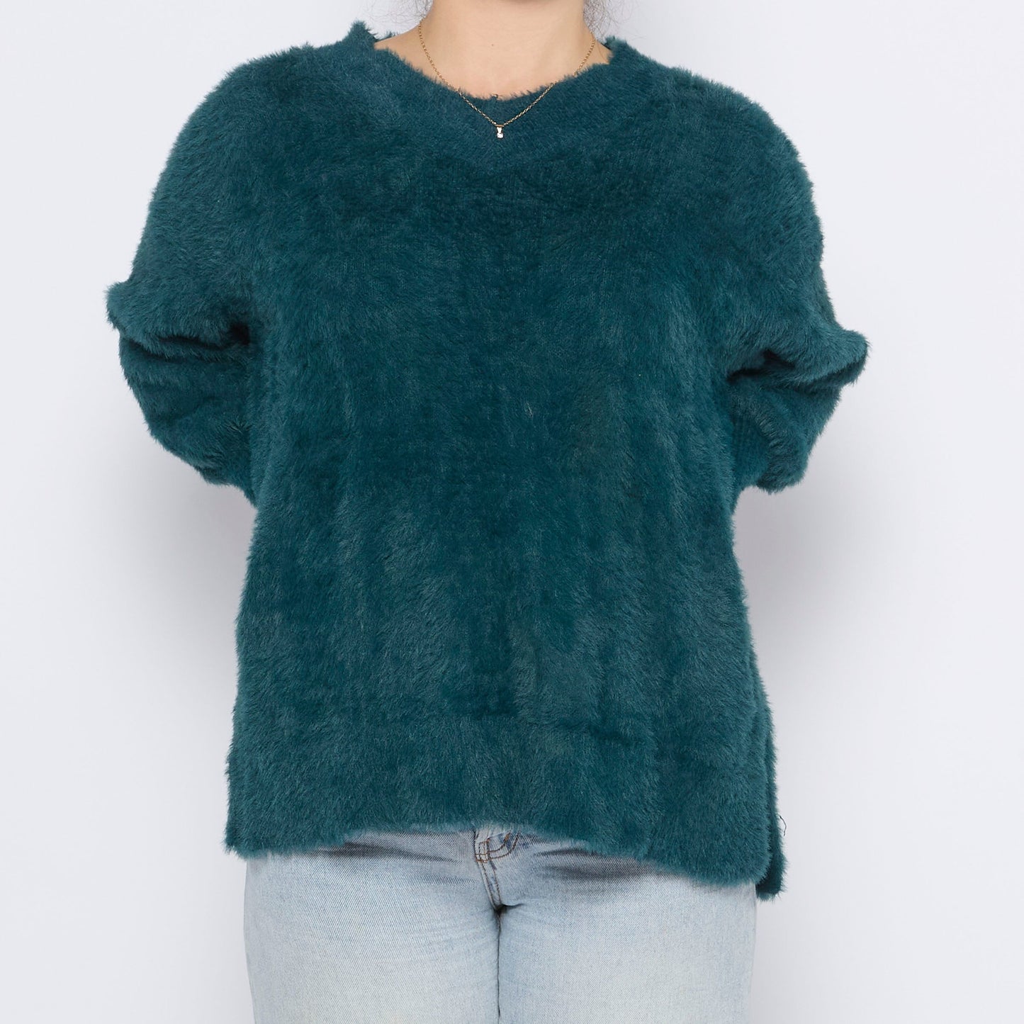 Earth Fluffy V-Neck Jumper - XL