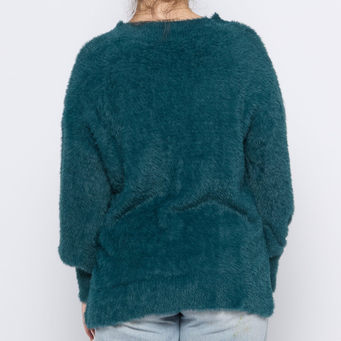 Fluffy V-Neck Jumper - XL