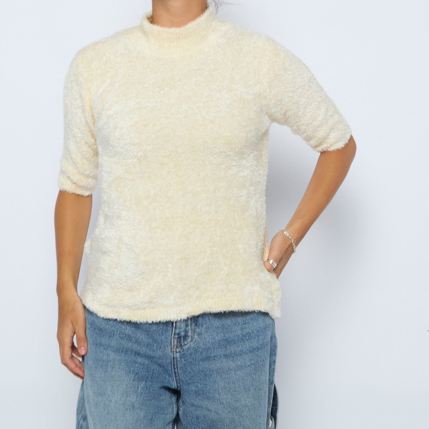 Fluffy 1/2 Sleeve Jumper - XS