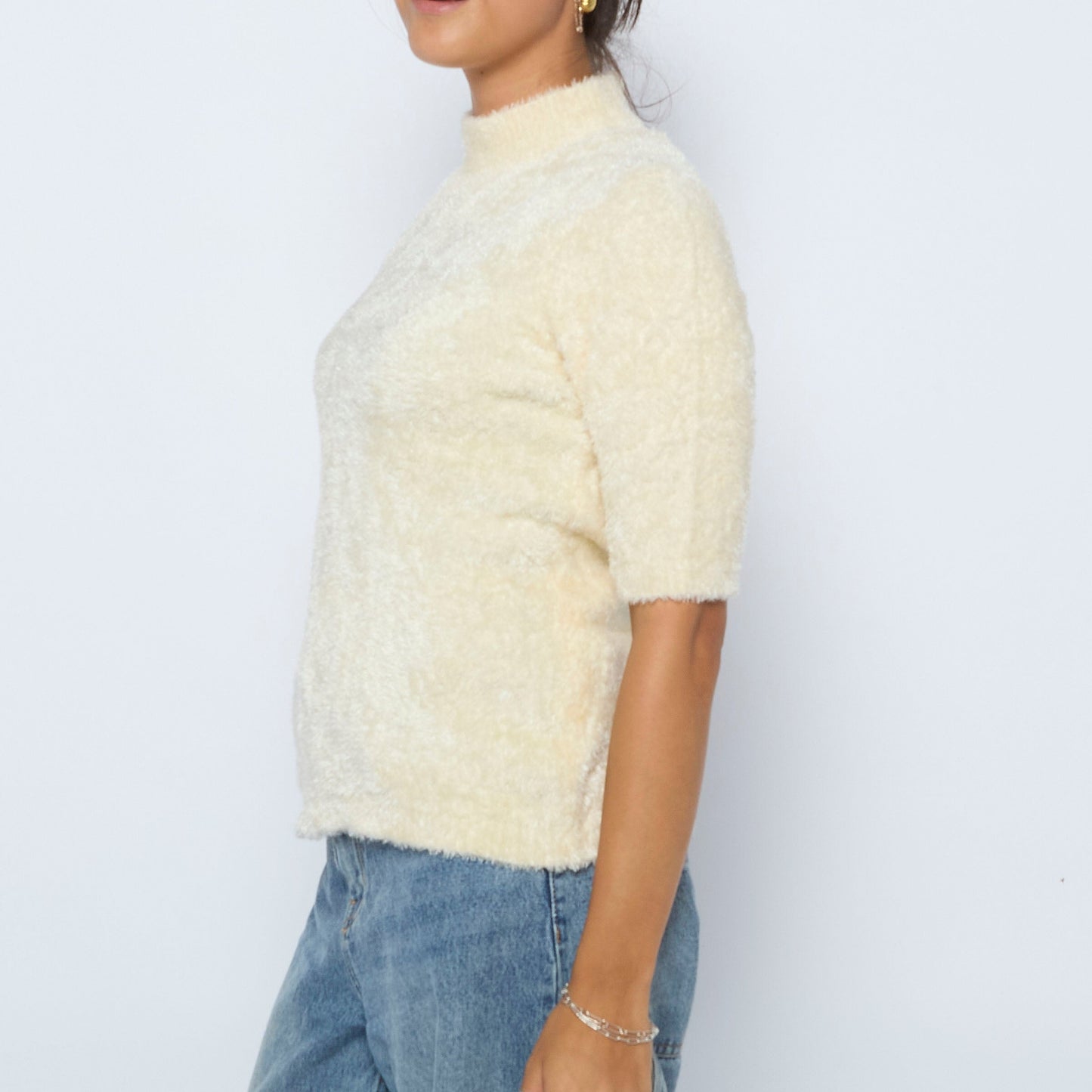 Fluffy 1/2 Sleeve Jumper - XS