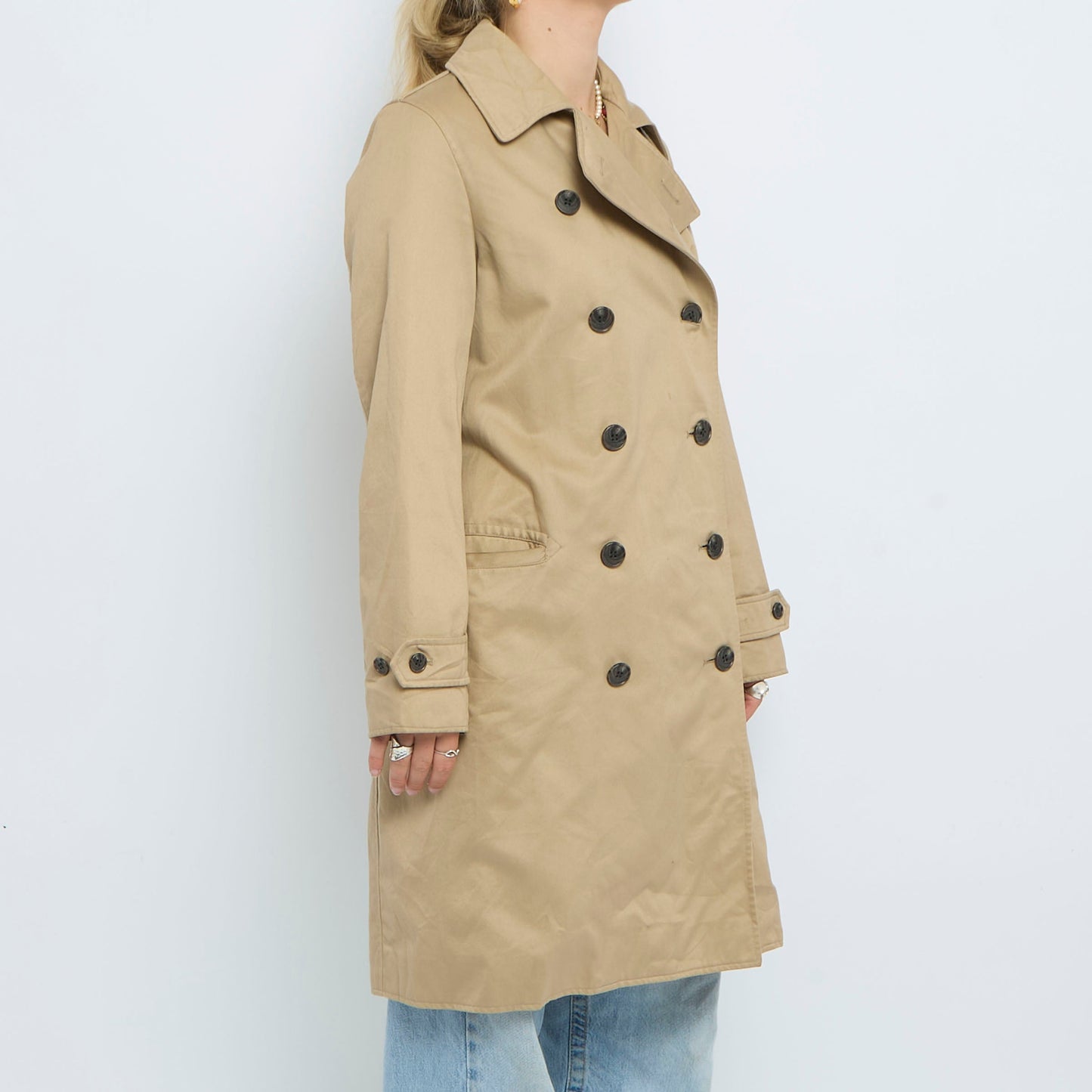 Button  Collared Trench Coat - UK 10