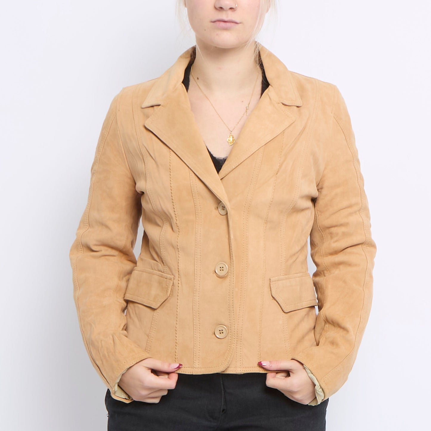 Suade Blazer Style Jacket - UK 10