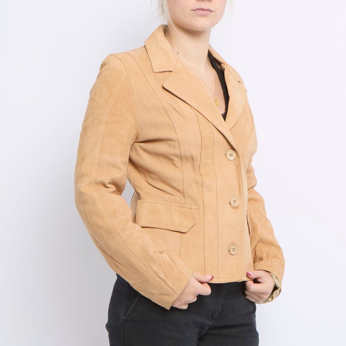 Suade Blazer Style Jacket - UK 10