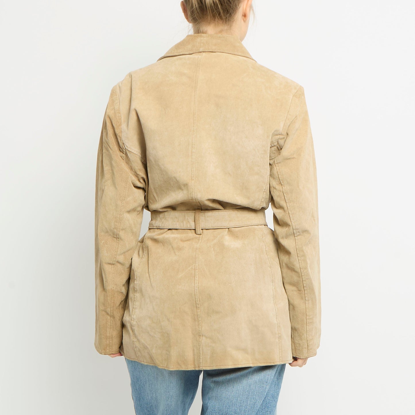 Suede Belted Waist Trench Coat - UK 10