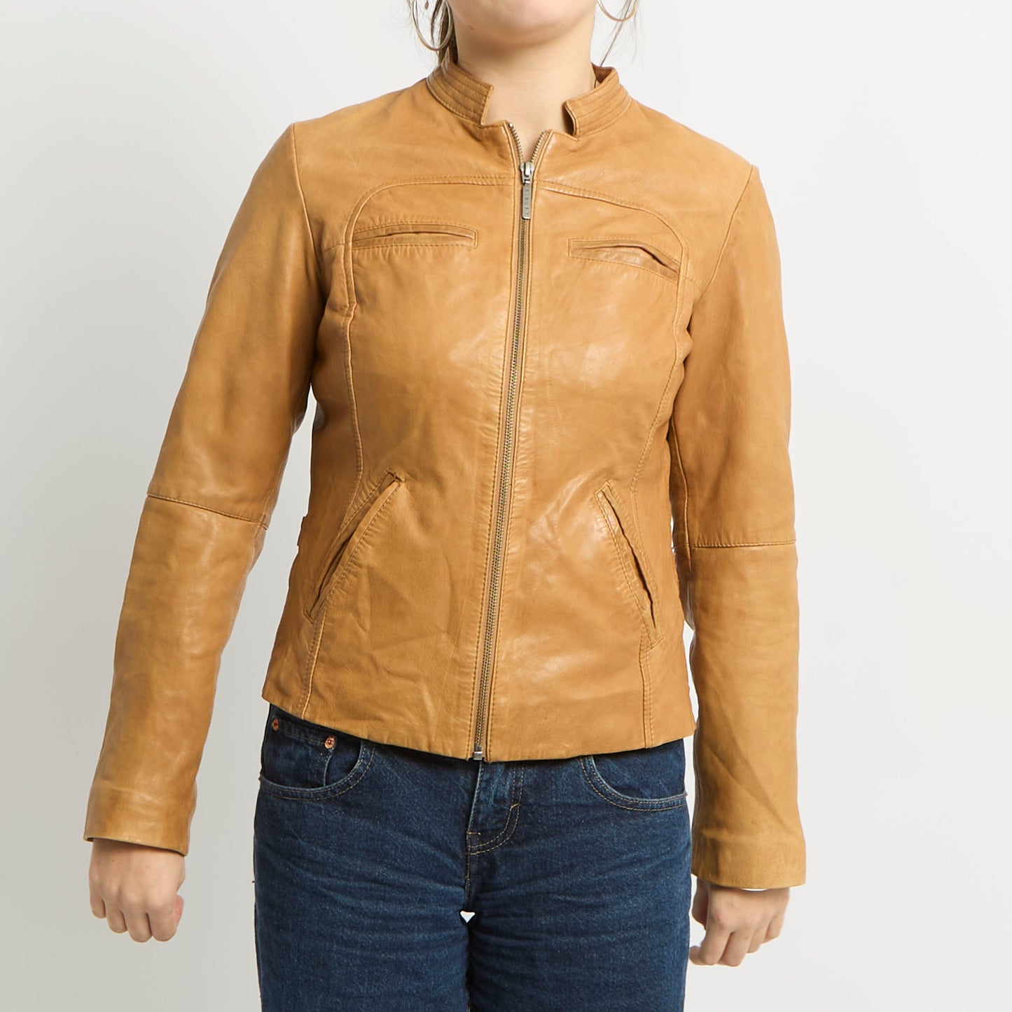 Leather Buckle Detail Jacket - UK 10