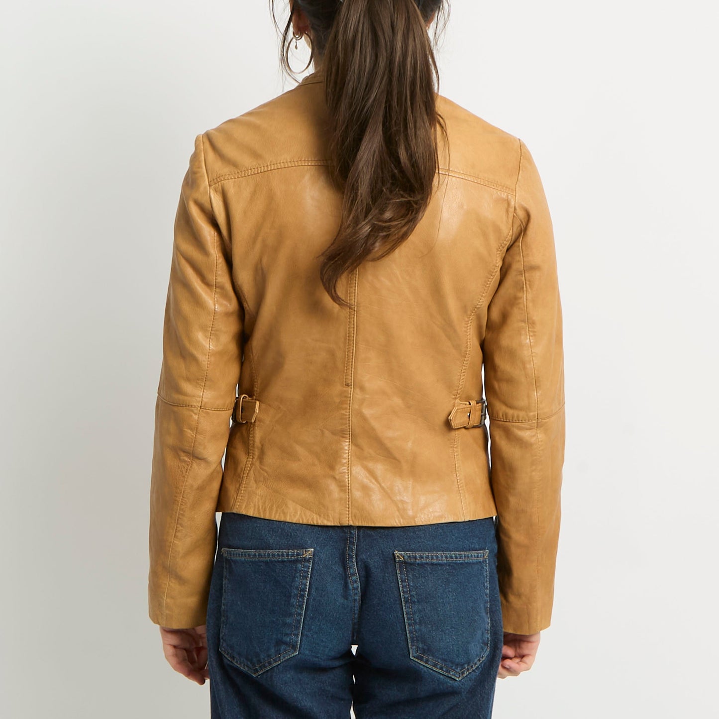 Leather Buckle Detail Jacket - UK 10