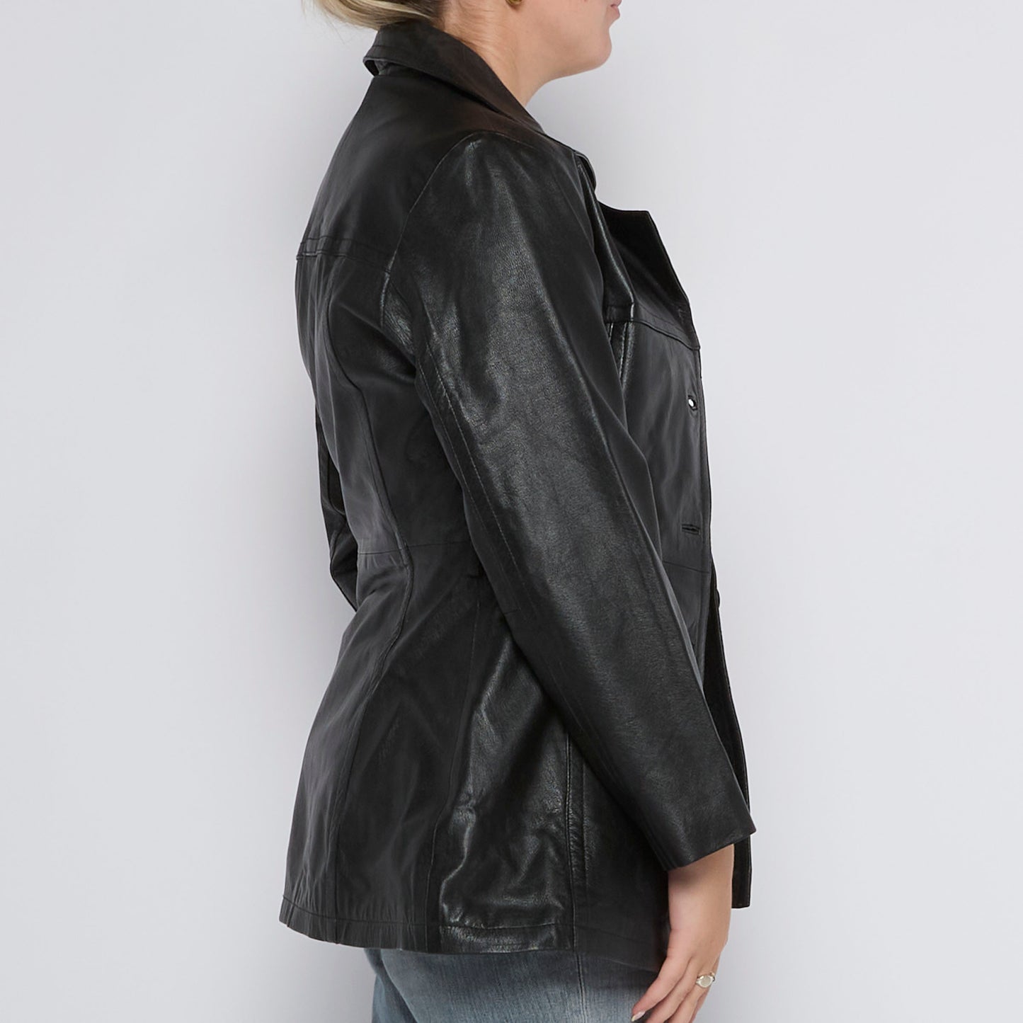 Zip Up Leather Jacket - UK 10