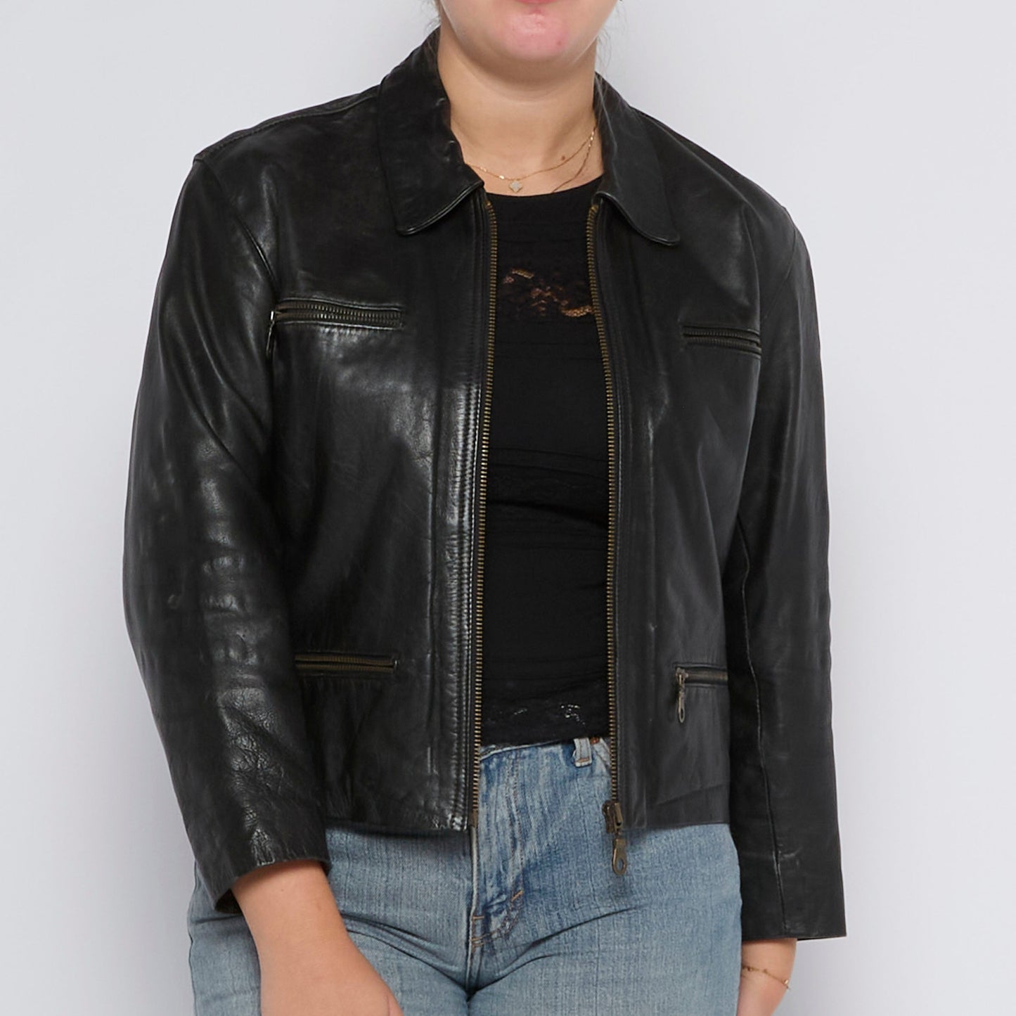 Leather Biker Jacket - UK 10