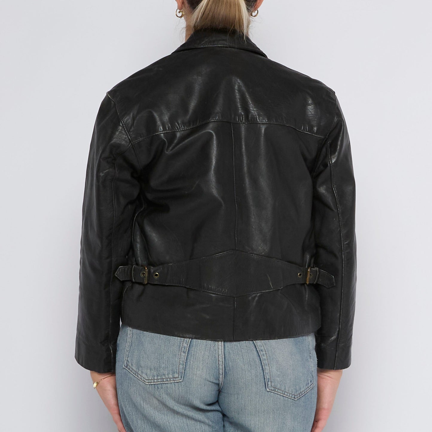 Leather Zip Up Jacket - UK 10