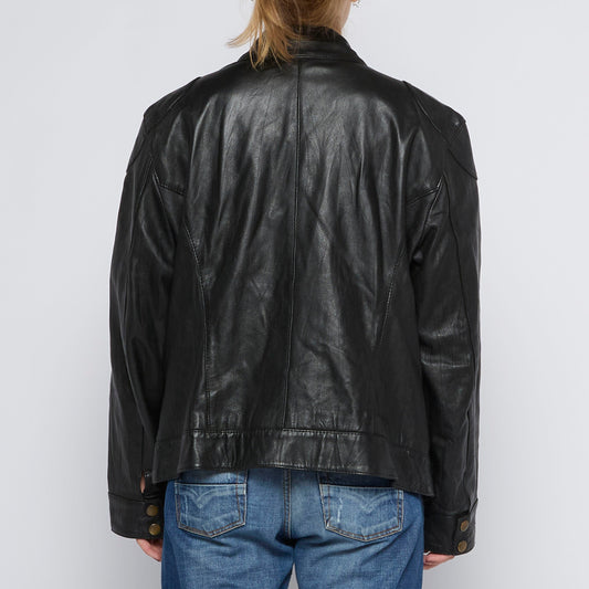 Pocket  Leather Jacket - UK 10