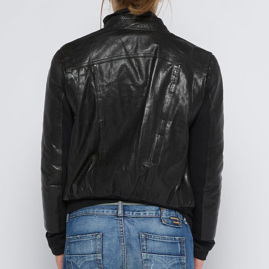 Leather Biker Style Jacket - UK 10