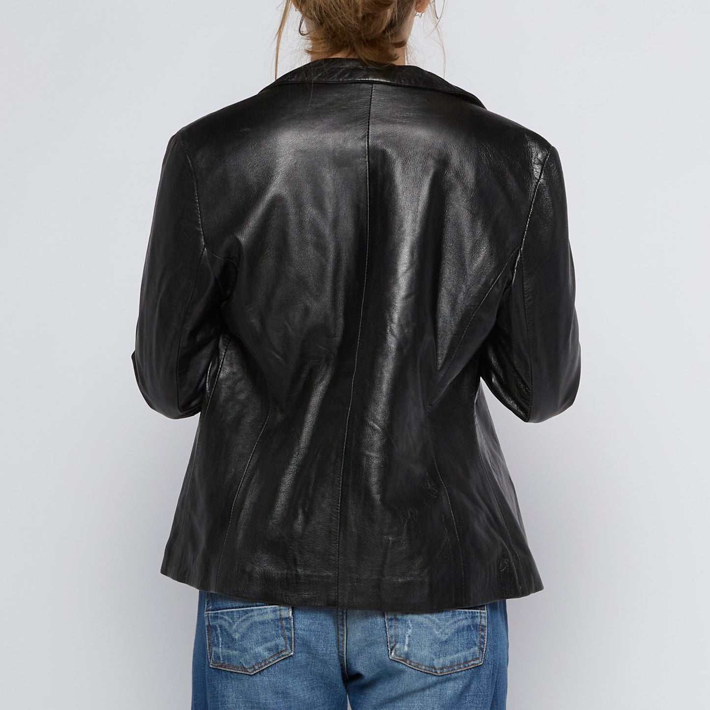 Single Breasted Leather Jacket - UK 10