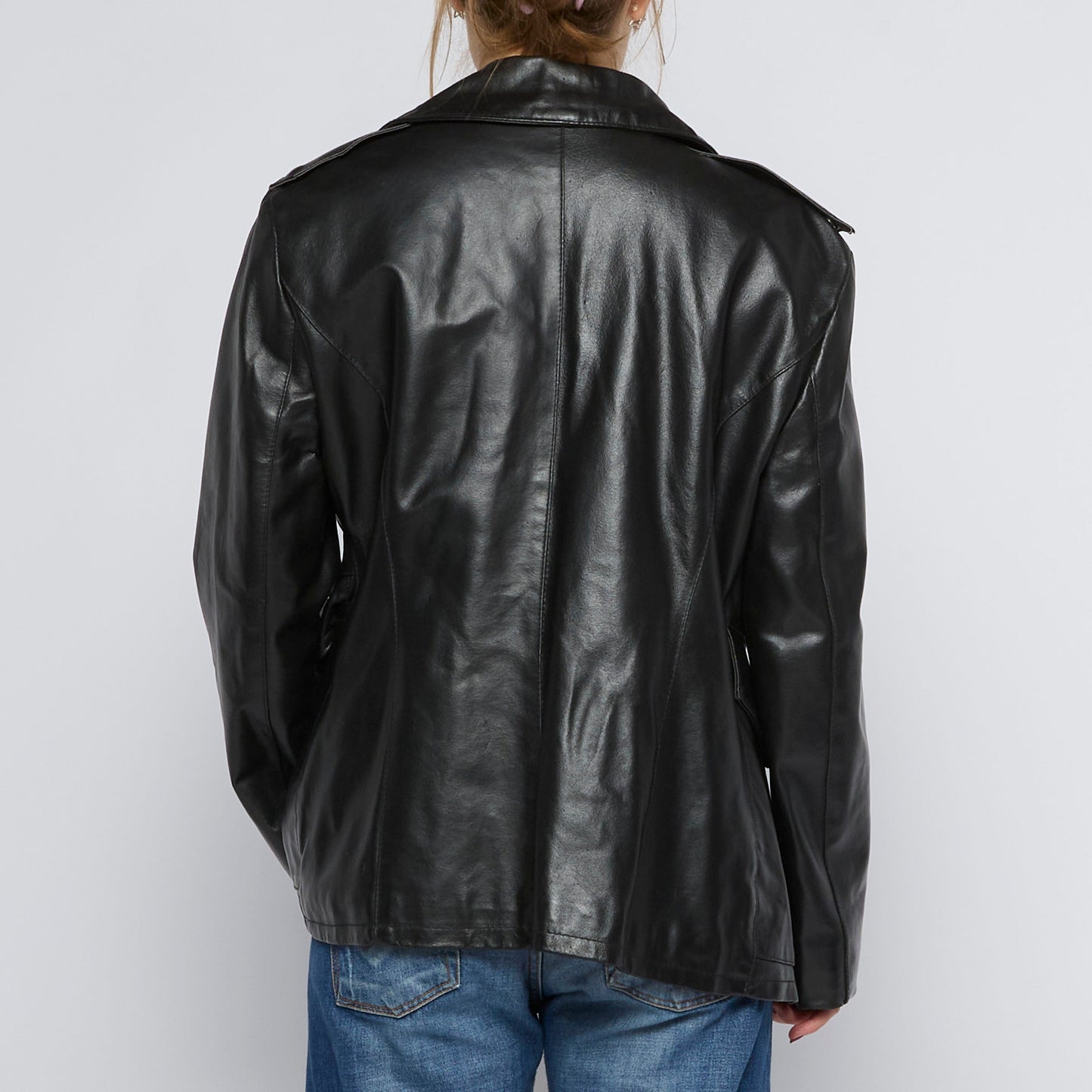 Patch Pocket Leather Jacket - UK 10