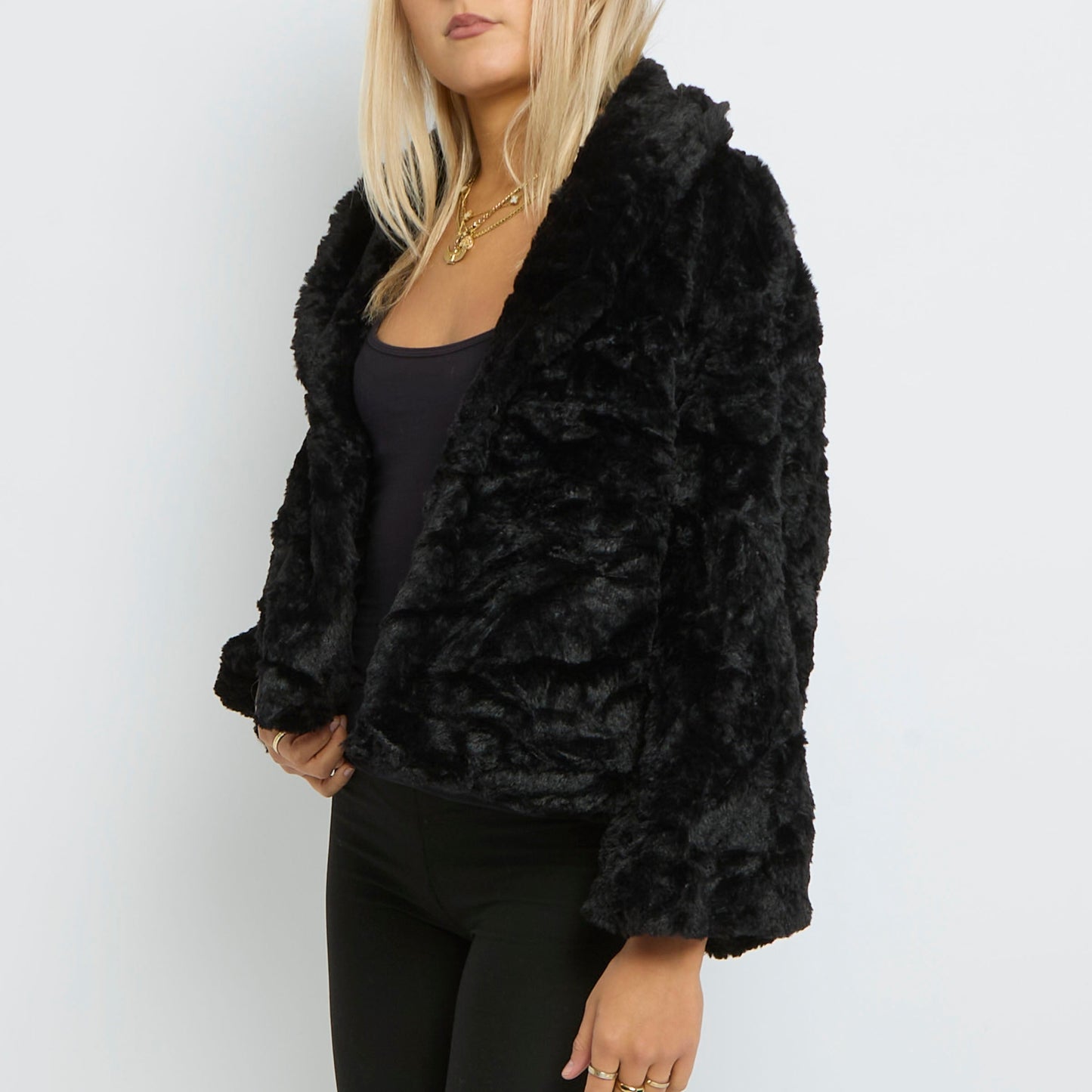 Faux Fur Two Button Jacket -10