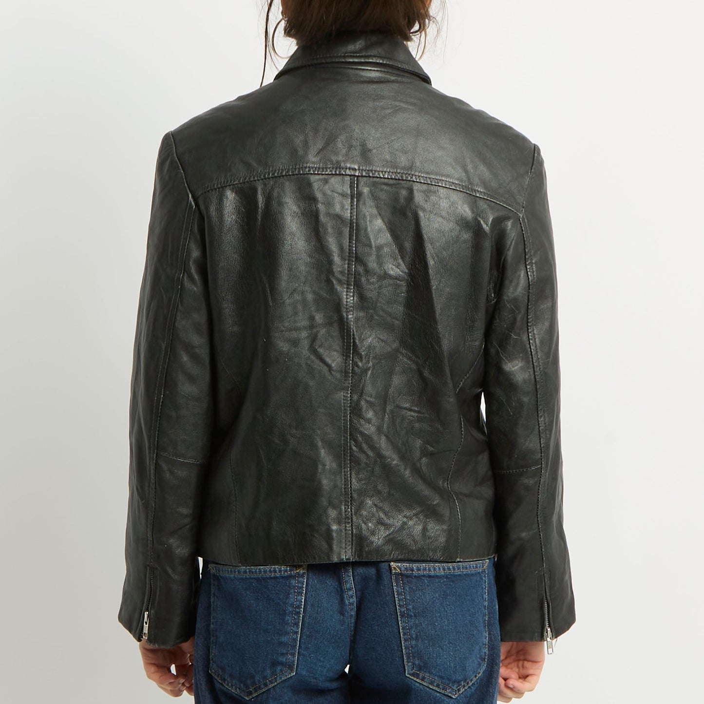 Faux Leather Zip Up Jacket - UK 10