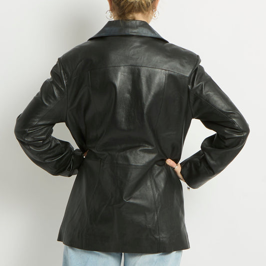 Faux Leather Blazer Jacket - UK 10