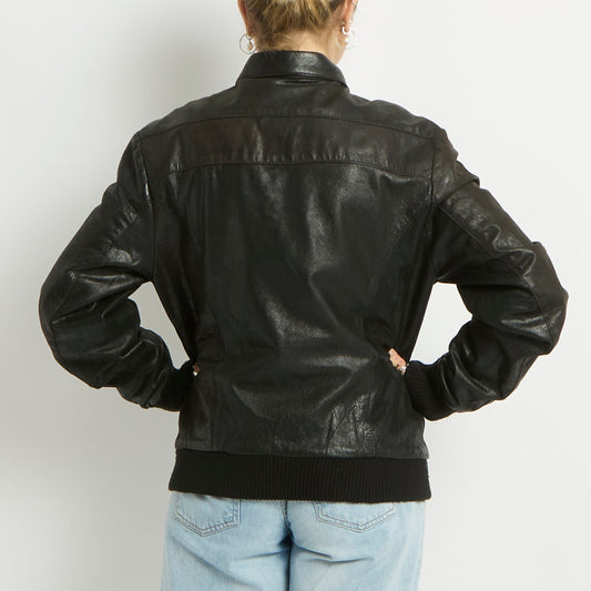 Leather Zip Up Jacket - UK 10