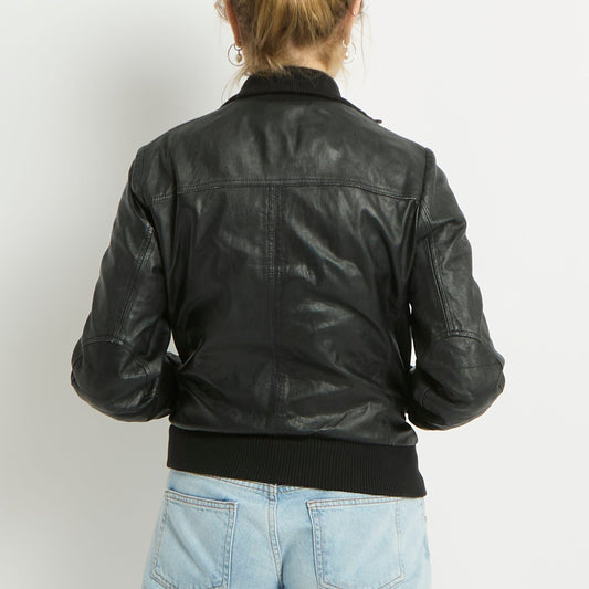 Leather Bomber Jacket - UK 10