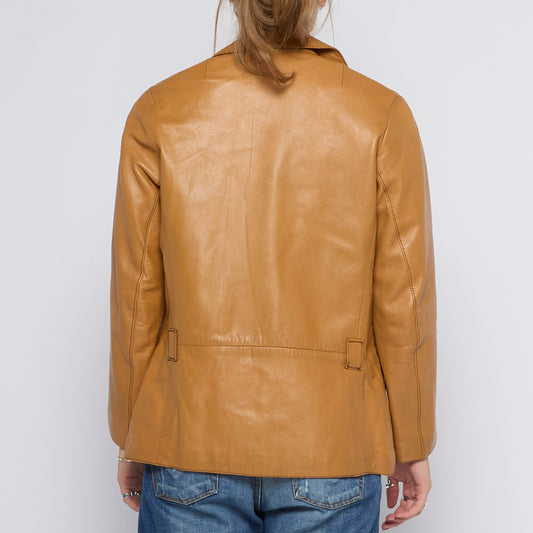 Leather Shirt Style Pocket  Jacket - UK 10