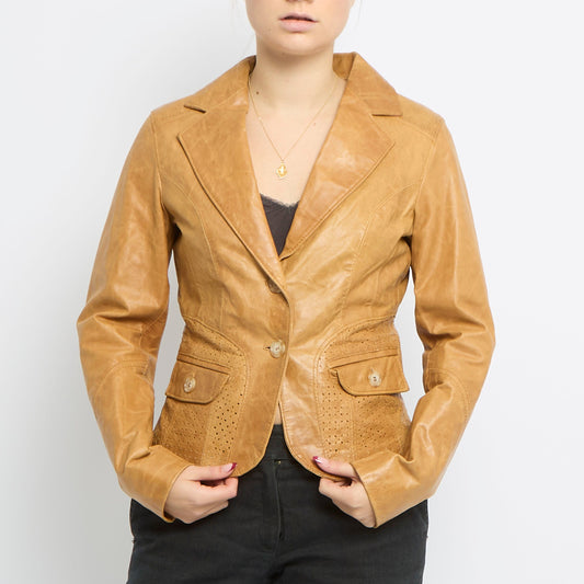 Leather BLazer Style Jacket - UK 10