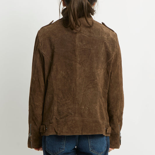 Suede Biker Jacket - UK 10