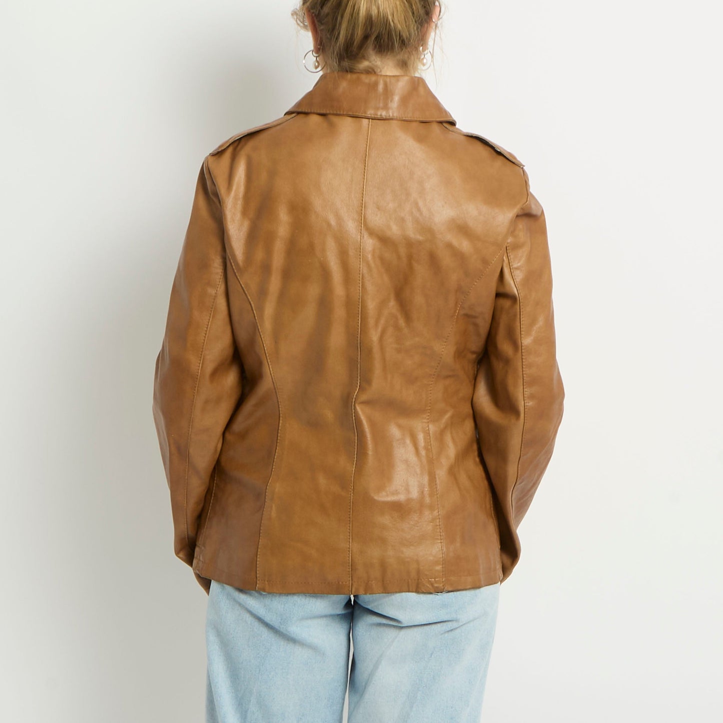 Leather Pocket Detail Jacket - UK 10