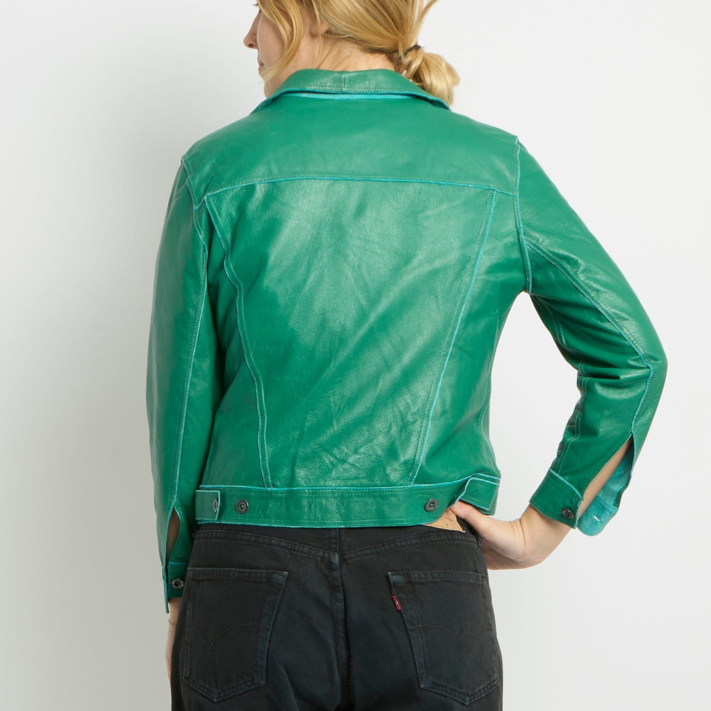 Cropped Lightweight Leather Jacket - UK 10