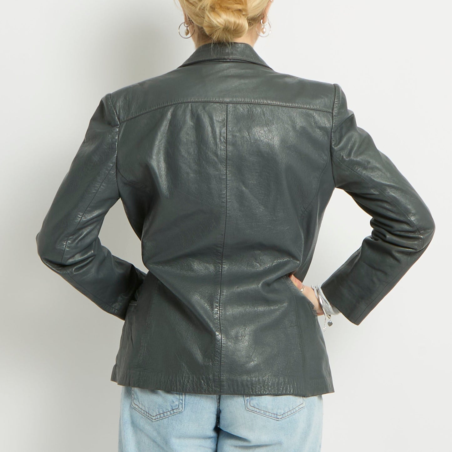 Leather Blazer Jacket - UK 10