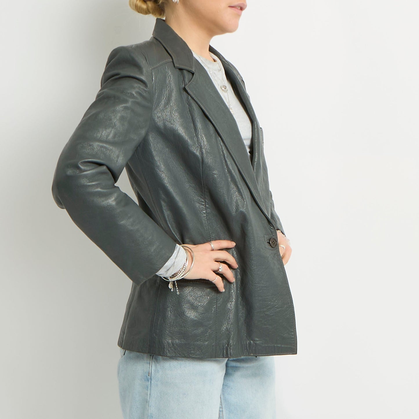 Leather Blazer Jacket - UK 10