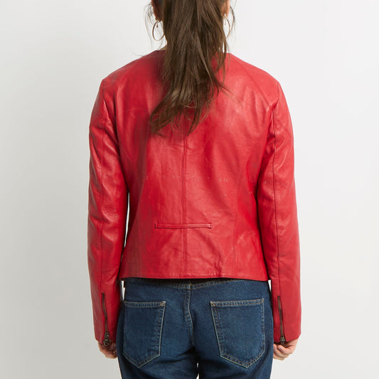 Vera Pelle Side Zip leather Jacket - UK 10