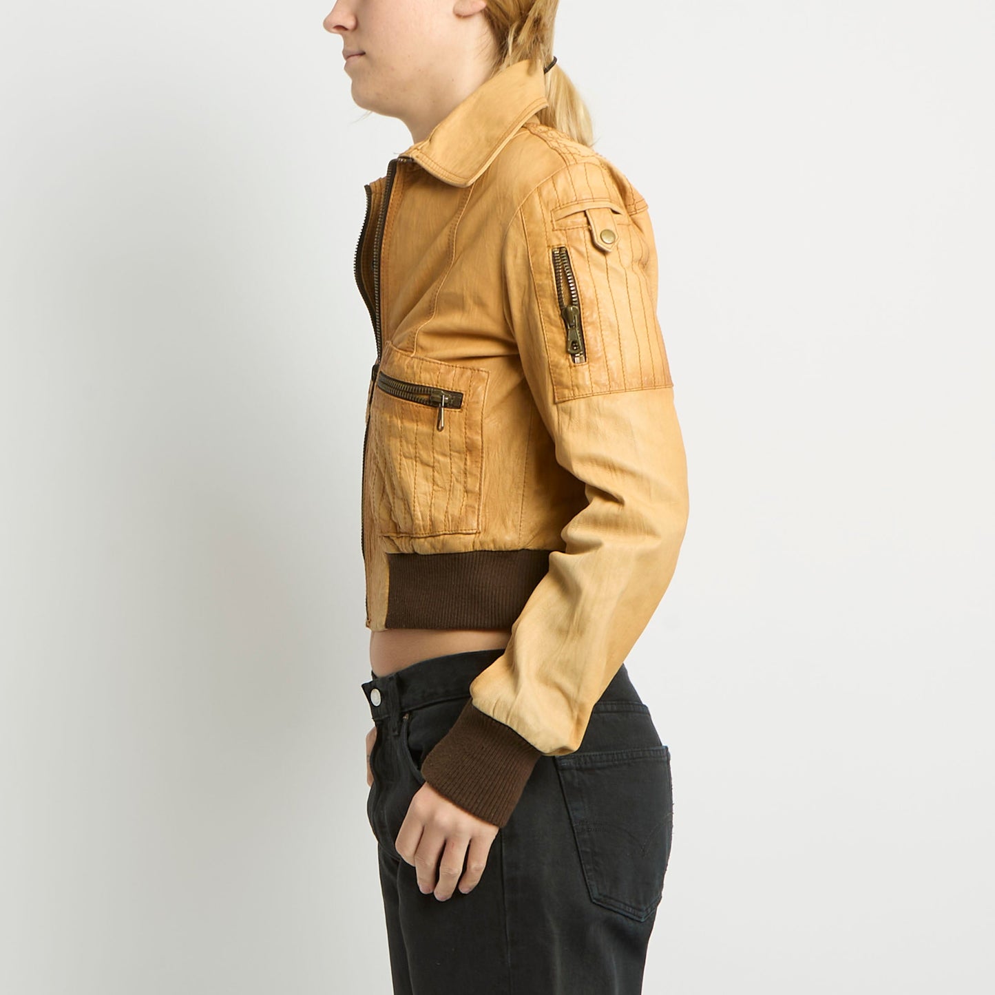 Fitted Leather Jacket - UK 10