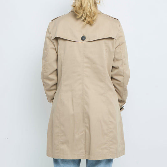 Button  Collared Trench Coat - UK 12