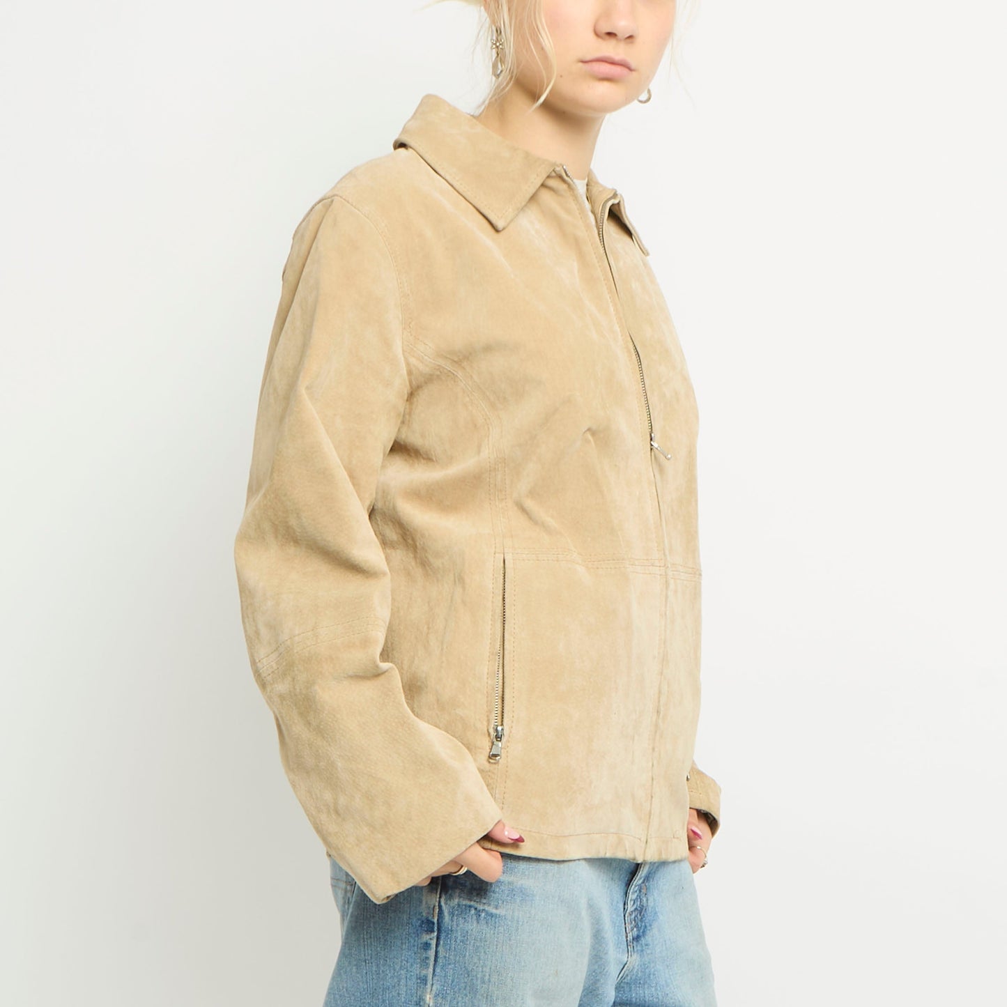 Suede Blazer Boxy Jacket - UK 12