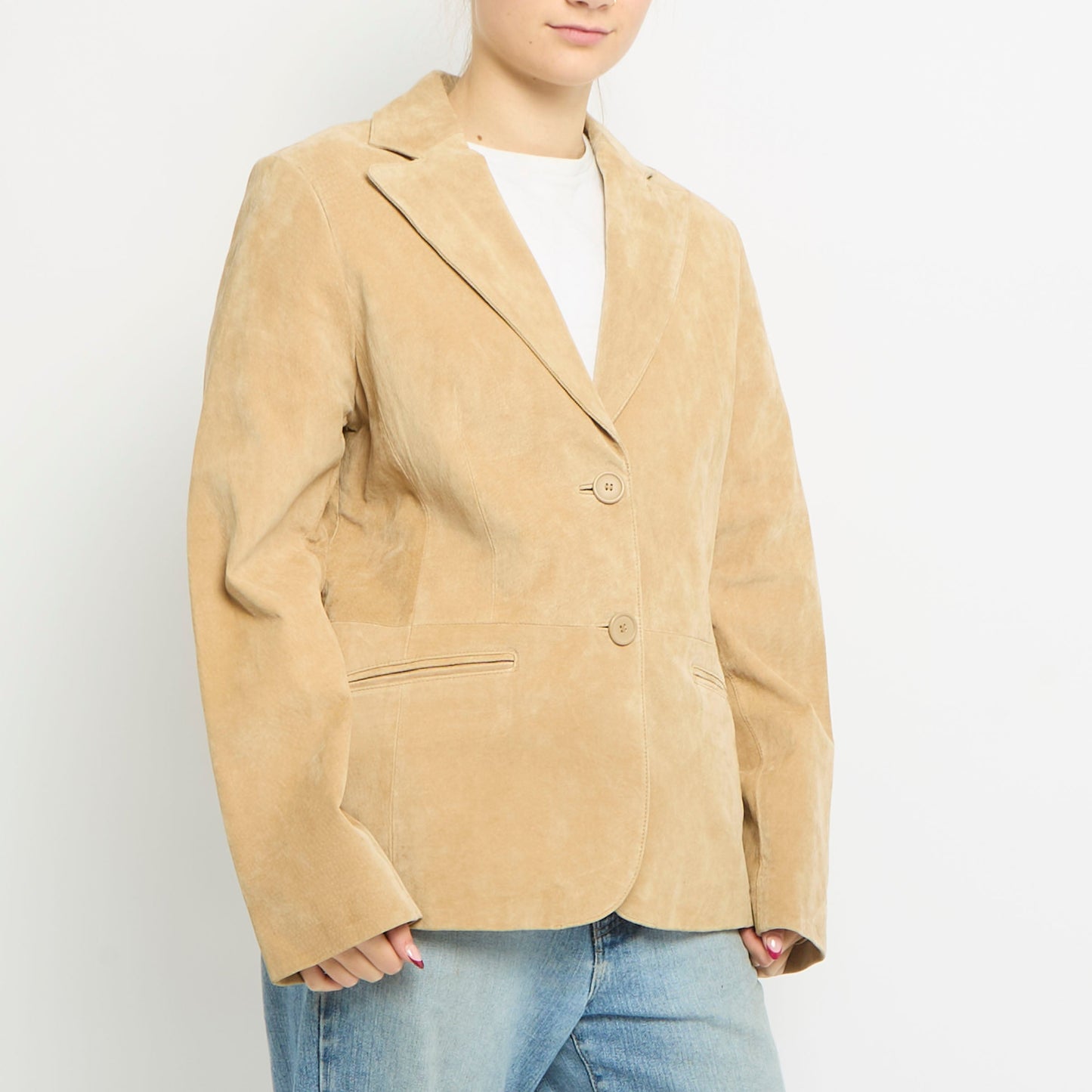 Suede Blazer Style Jacket - UK 12