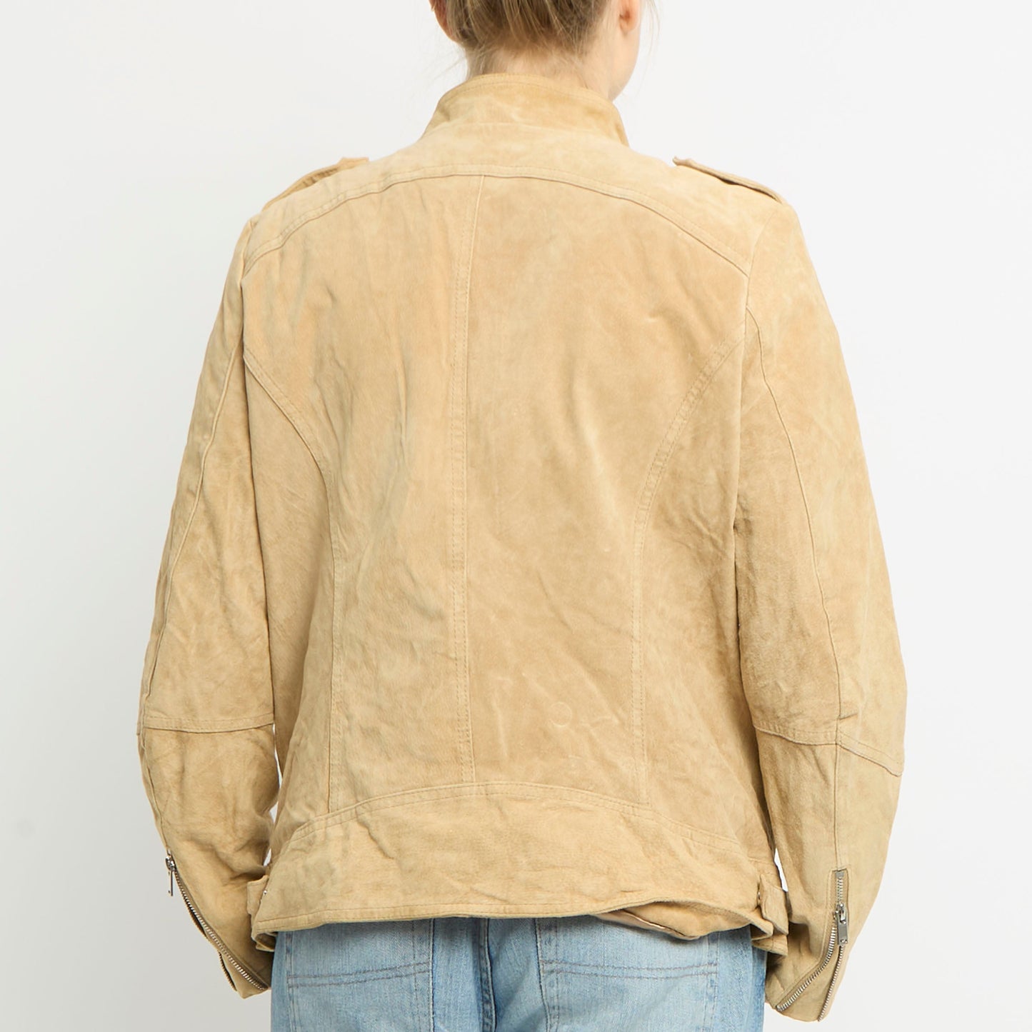 Suede Biker Style Zip Jacket - 12