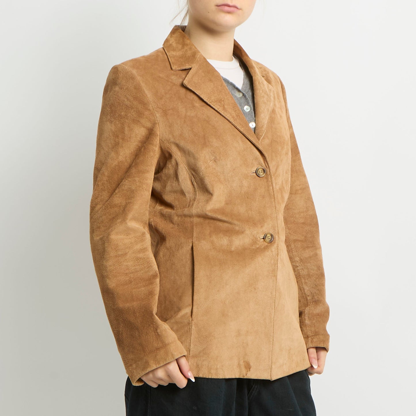 Suede Blazer Style Jacket - UK 12