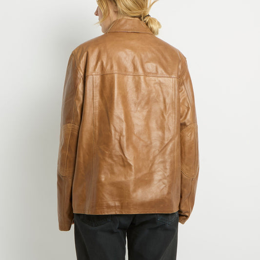 Zip Leather Jacket - UK 12