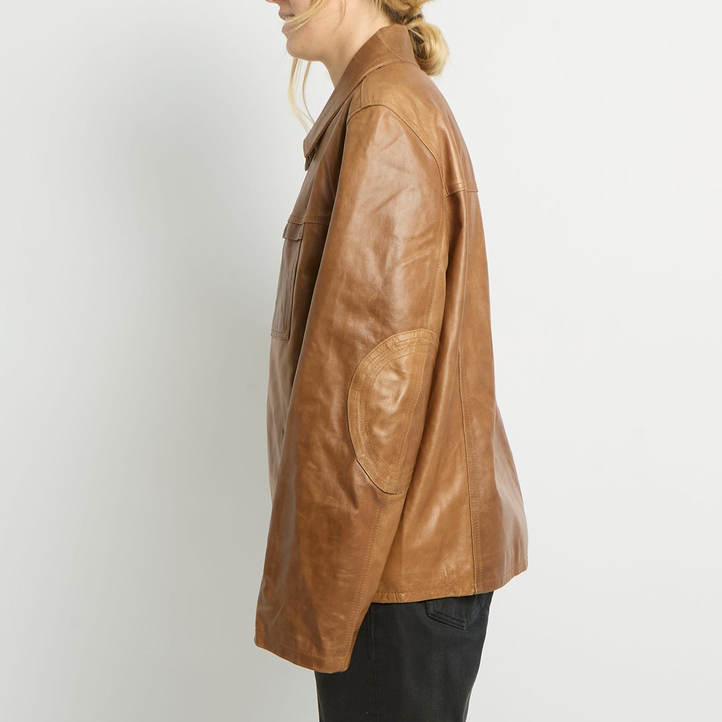 Zip Leather Jacket - UK 12