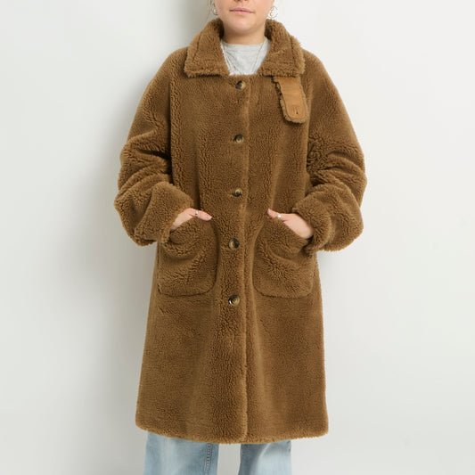 Teddy Bear Fluff Trench Coat - UK 12